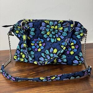 Vera Bradley Chain Bag Midnight Blues Blue Floral Quilted Shoulder Crossbody